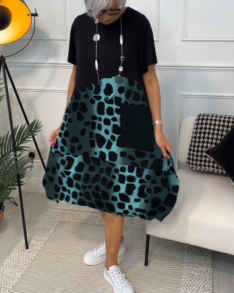 Cassandra – Printed Midi Dress with Pockets