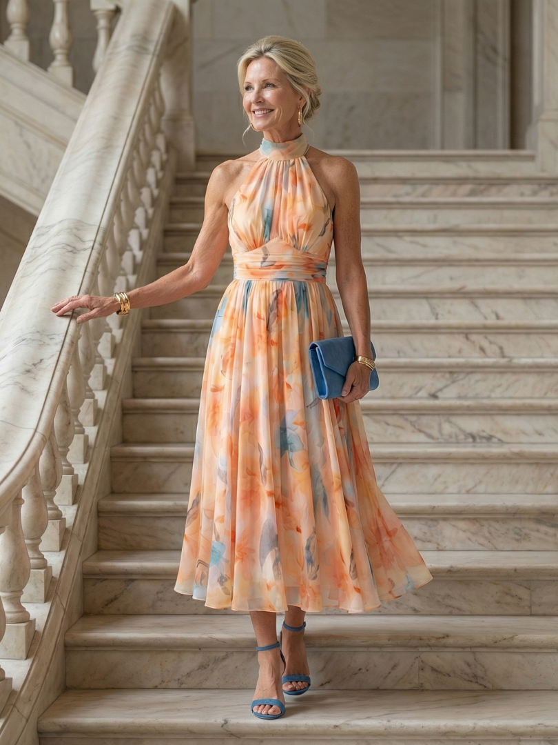 Elin™ Soft Halter Midi Dress