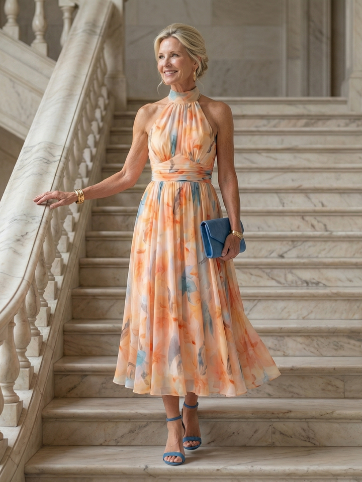 Elin™ Soft Halter Midi Dress