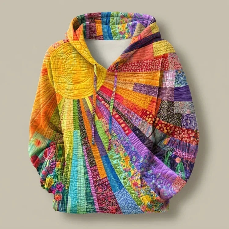 Dawn | Bohemian Multicolor Patchwork Hoodie