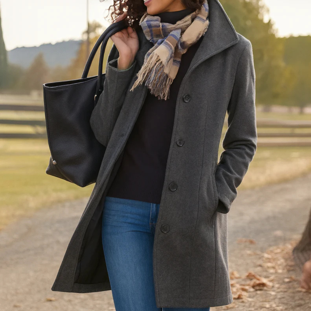 Helga | Classic Button-Front Winter Coat