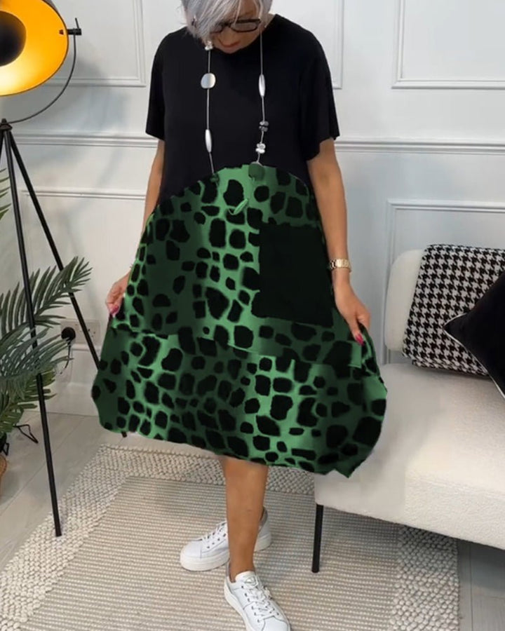 Cassandra – Printed Midi Dress with Pockets