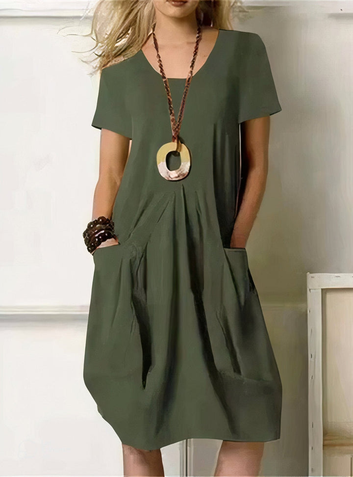Kwani – Midi Dress with Pockets V-neck