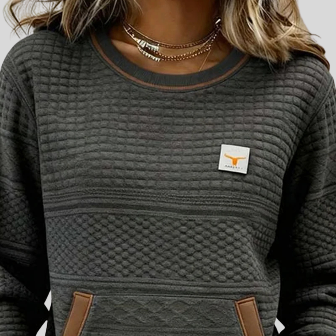 Noelle | Color Block Crew Neck Sweatshirt
