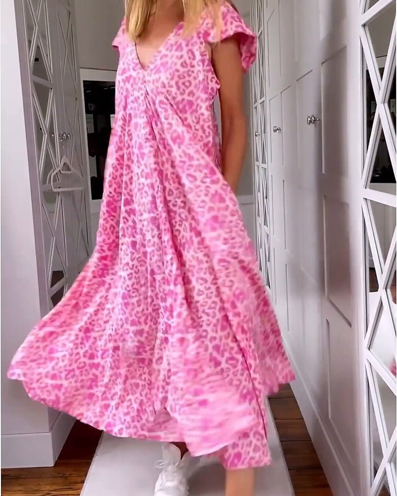 Glaiza – V-Neck Maxi Dress with Pockets