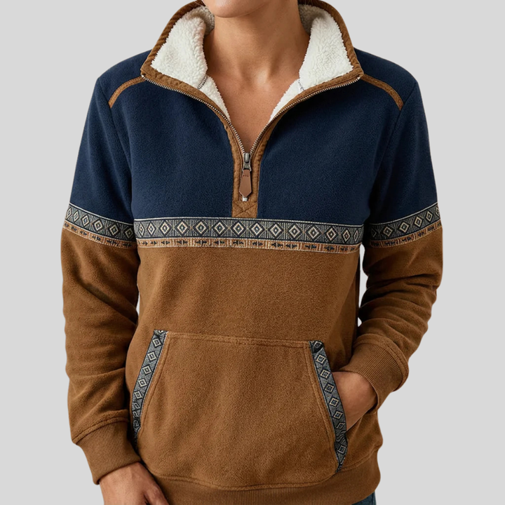 Ava | Sherpa Collar Half-Zip Pullover