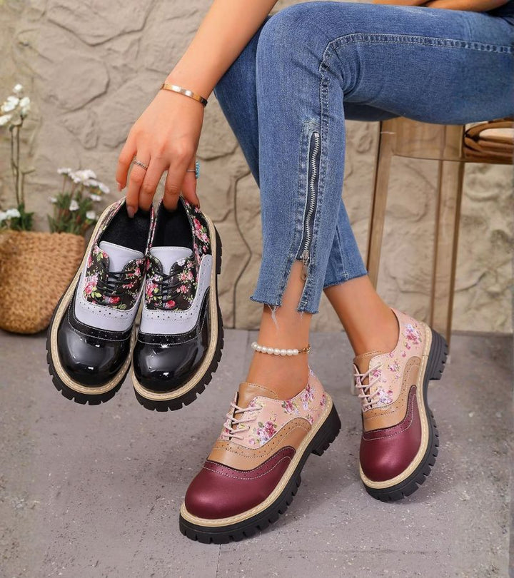 Ada | Floral Lace-Up Oxford Shoes