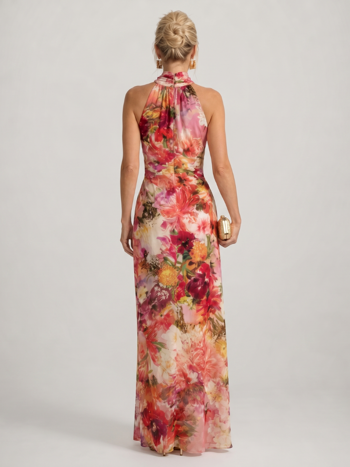 Elisabetta™ Halter Neck Floral Print Maxi Dress