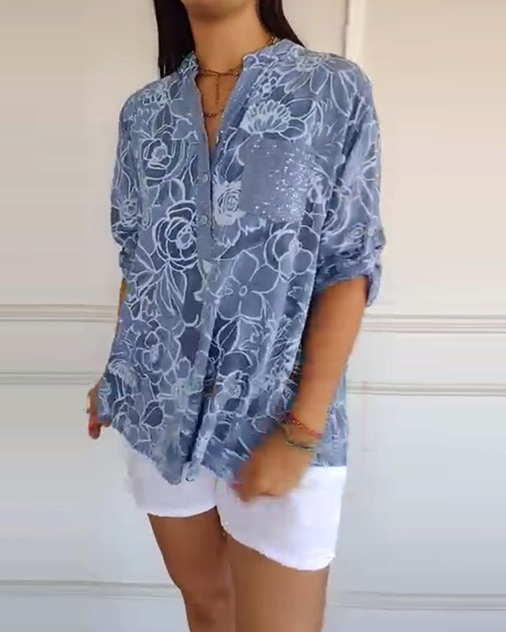 Sade – Floral Blouse with Relaxed Fit