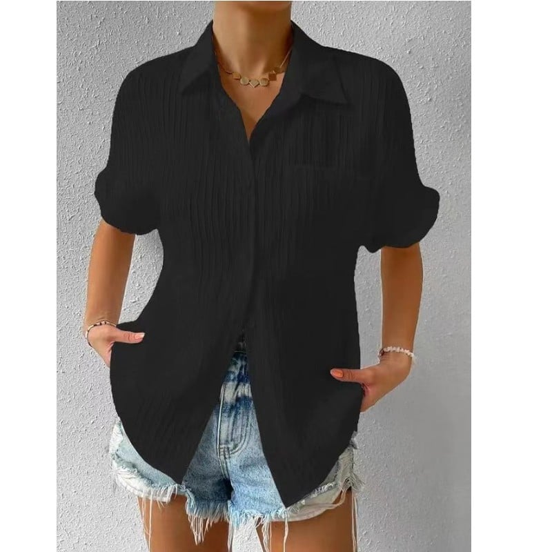Rena – Lace Short-Sleeve Shirt in Relaxed Fit