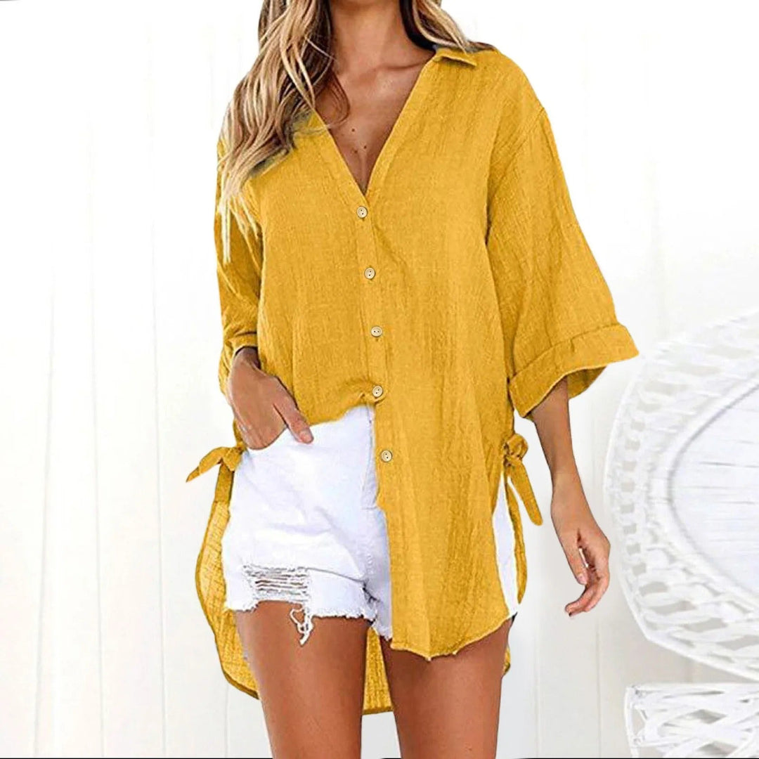 Madeline – Summer Blouse Relaxed V-Neck