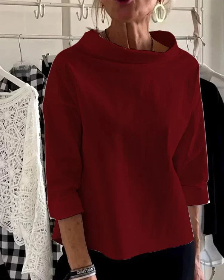 Brenda – Half Turtleneck Top with ¾ Sleeve