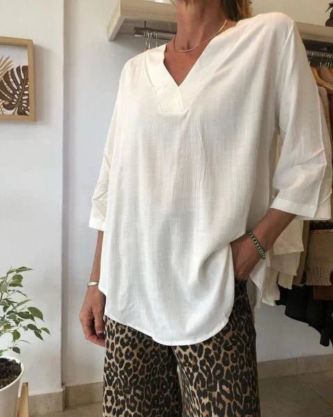 Talli – Long Sleeve Top with Lapel Neckline