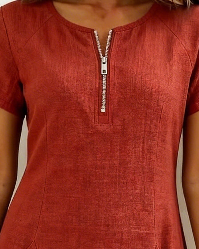 Close-up of red dress&