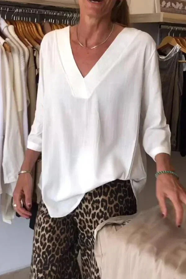 Talli – Long Sleeve Top with Lapel Neckline