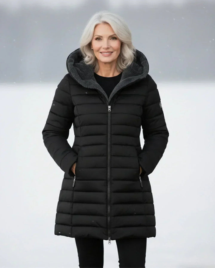 Gwen | Long Quilted Hooded Coat