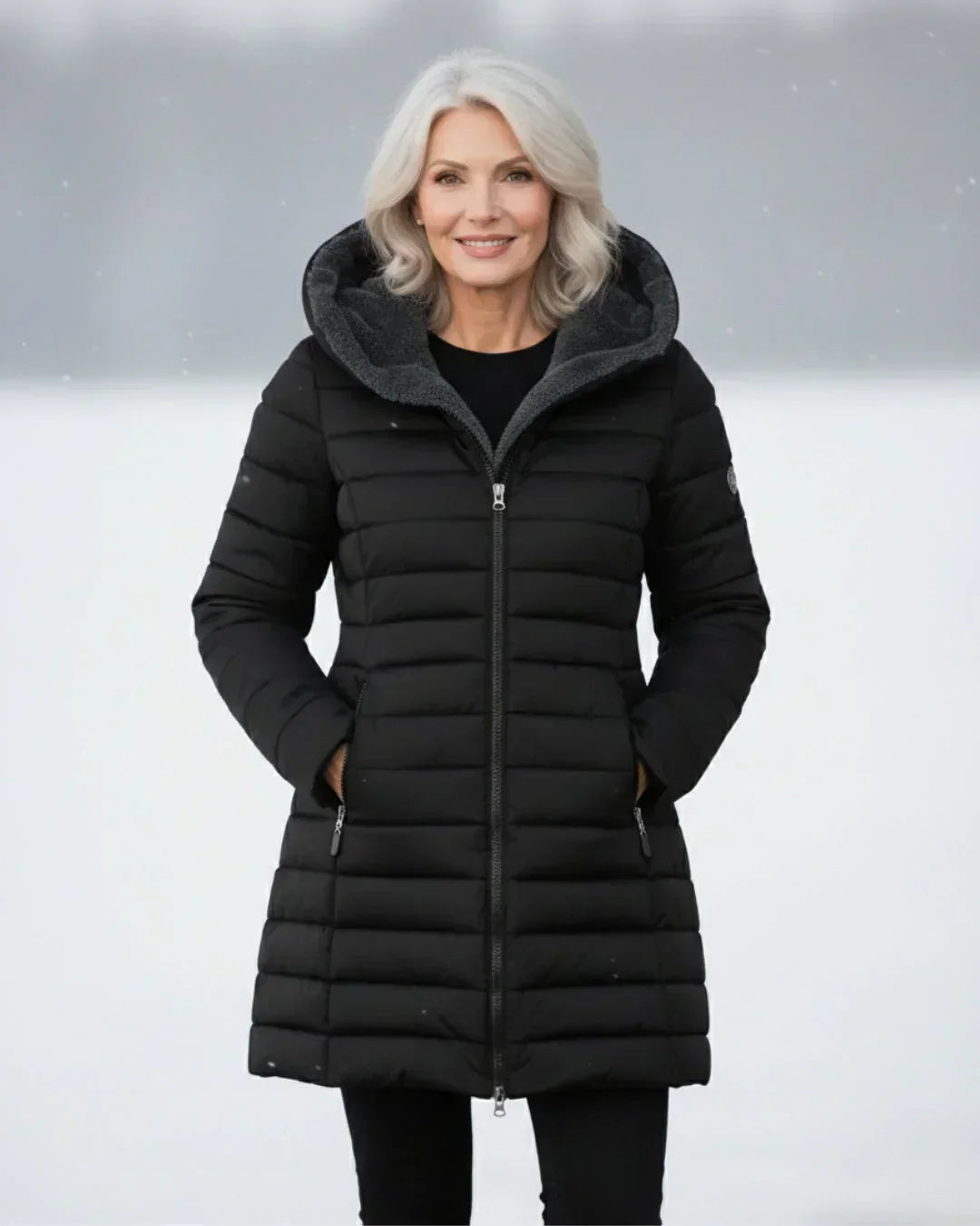Nora | Long Hooded Puffer Coat with Pockets