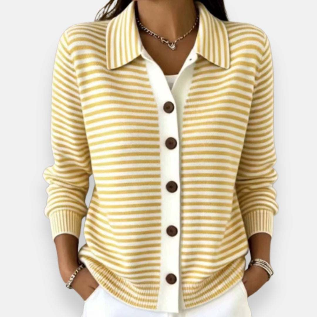 Nola | Striped Button Cardigan