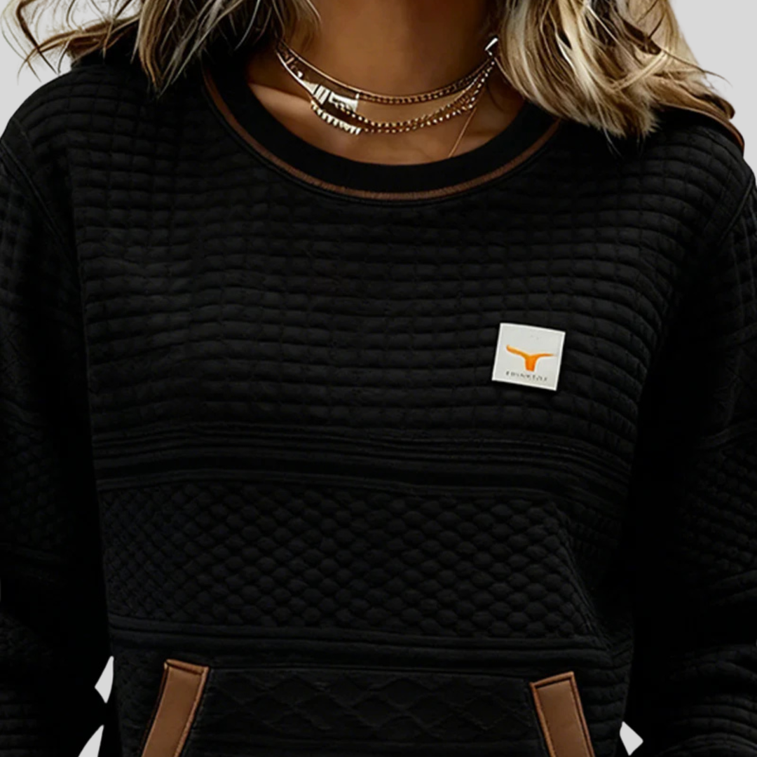 Noelle | Color Block Crew Neck Sweatshirt