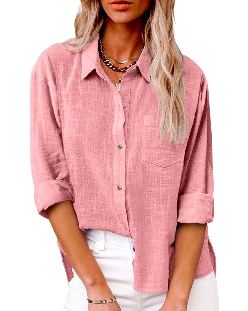 Eucalyptus – Luxe Sunset Long Sleeve Collared Top