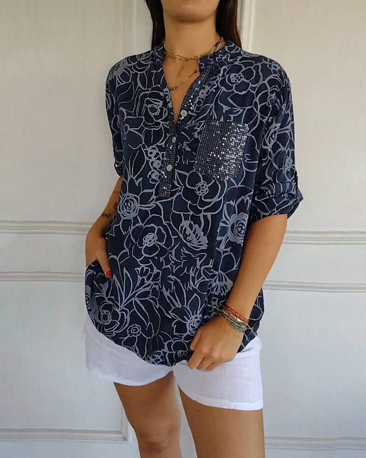Sade – Floral Blouse with Relaxed Fit