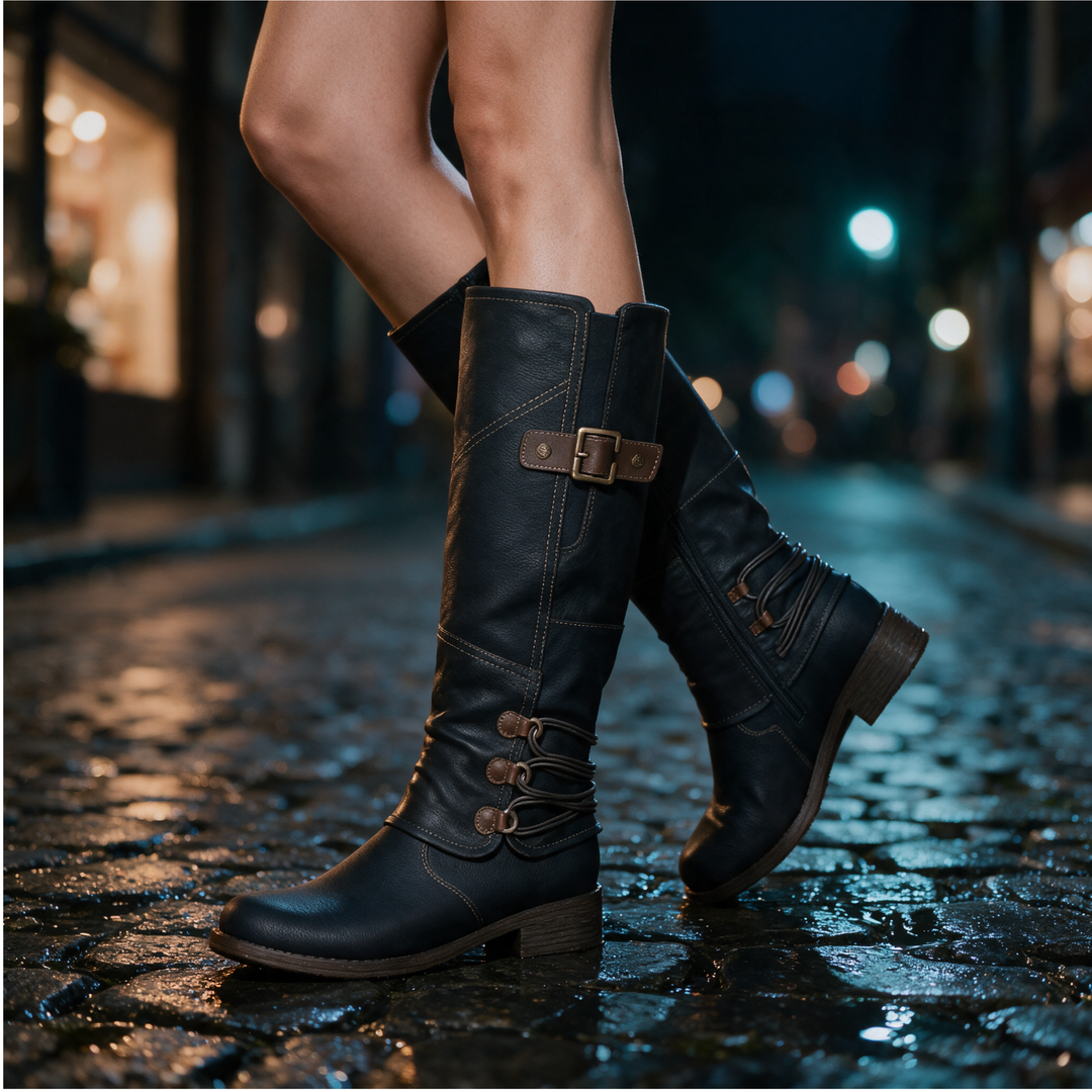 Maristel | Tall Buckle Riding Boots