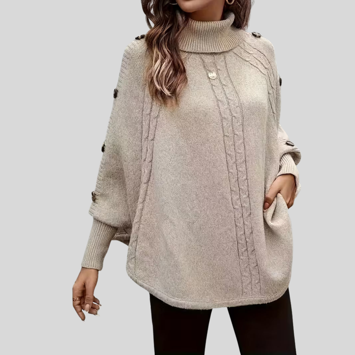 Nora | High Neck Cable Knit Sweater