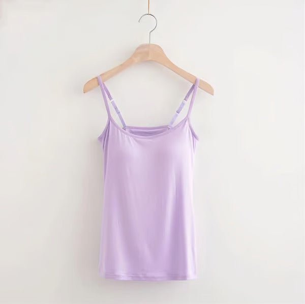 Cetestia – Scoop Neck Tank Top with Built-In Bra