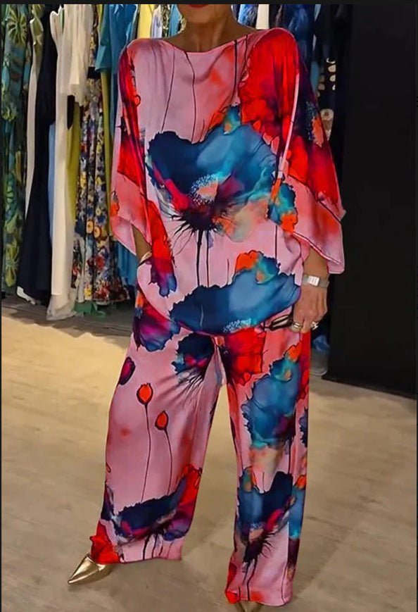 Chloya – Wide-Leg Palazzo Twin Set Bold Print