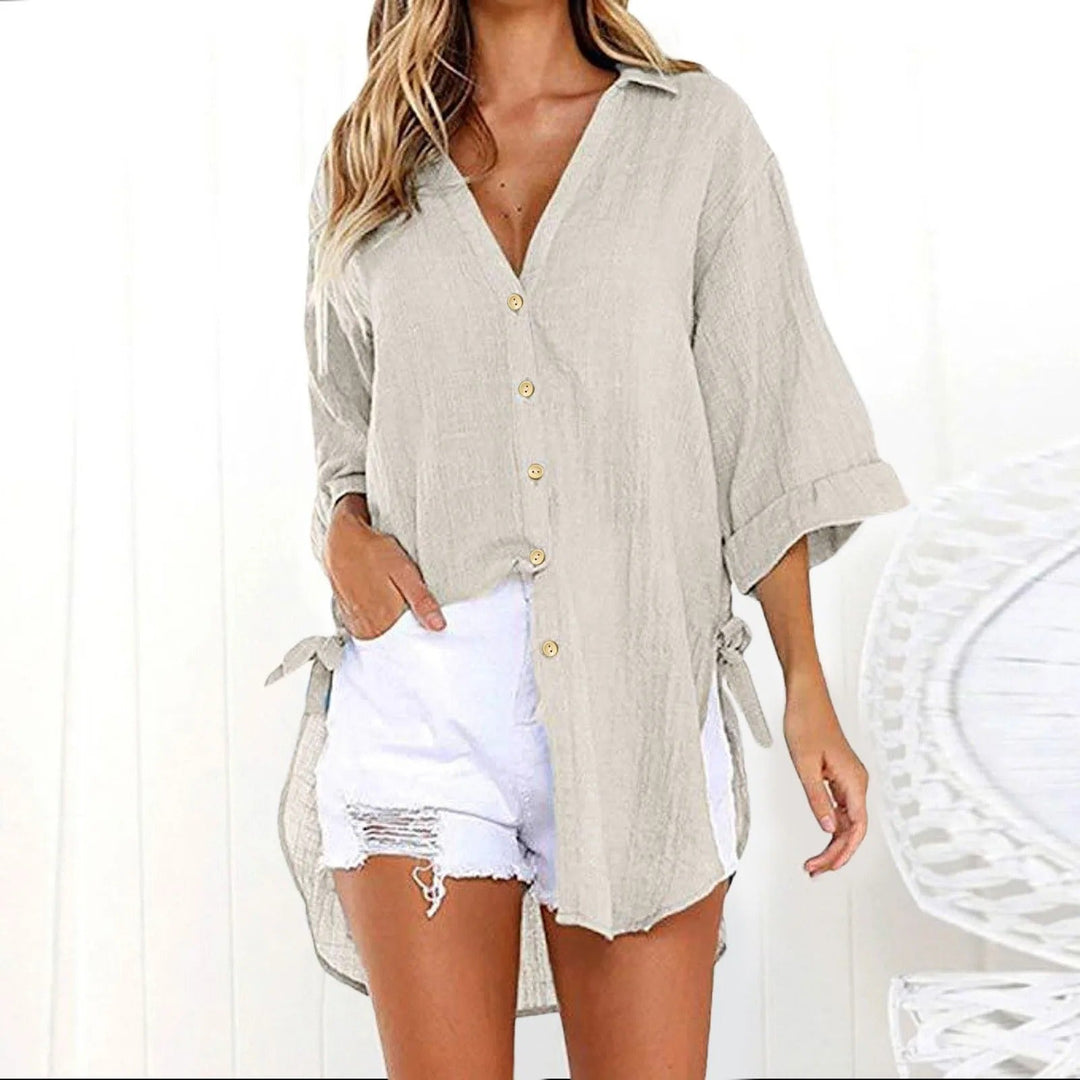 Madeline – Summer Blouse Relaxed V-Neck