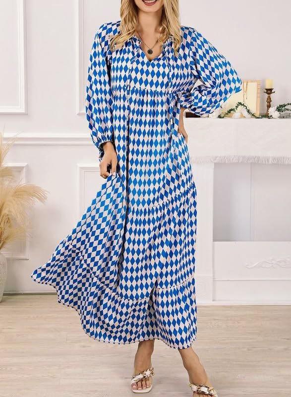 Vanessa – Boho Puff Sleeve Printed Maxi Dress