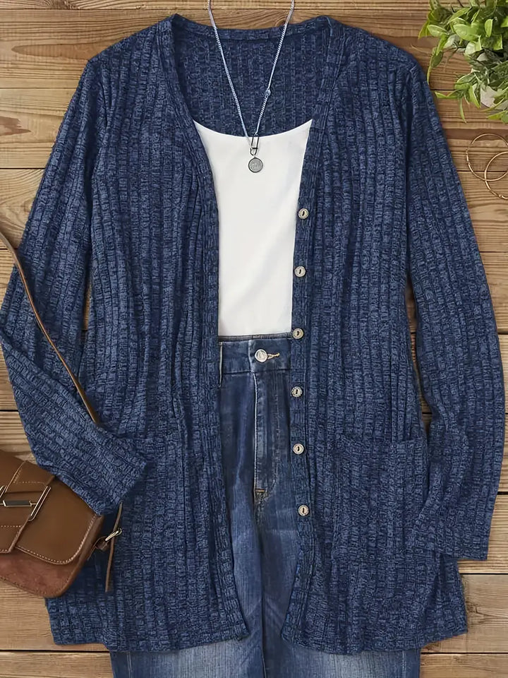 Melody – Longline Button-Front Cardigan