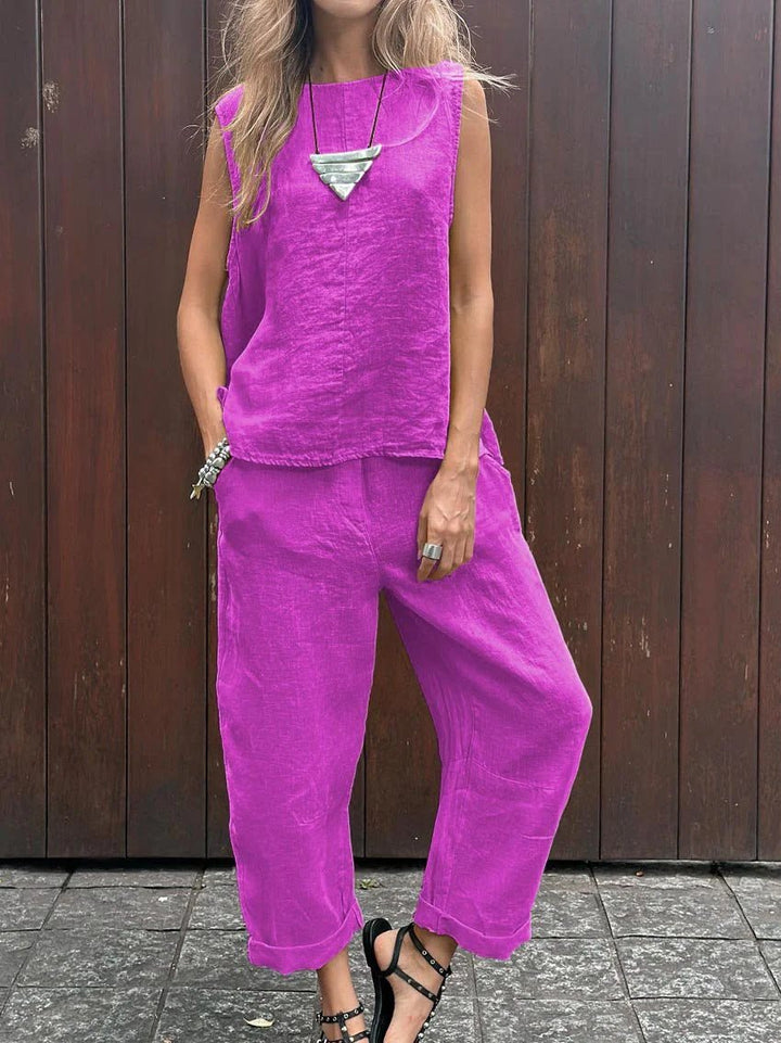 Callana – Sleeveless Two-Piece Palazzo Set