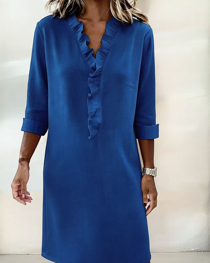 Meredith | Ruffled V-Neck Dress