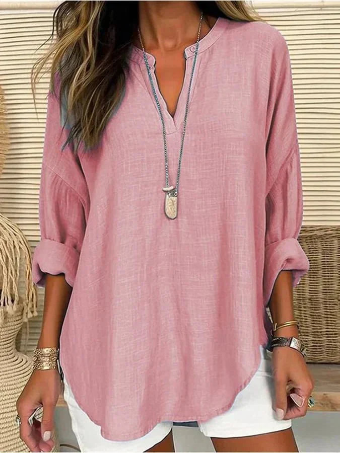 Carmina – Loose V-Neck Shirt