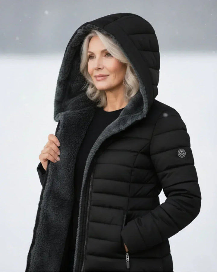 Nora | Long Hooded Puffer Coat with Pockets