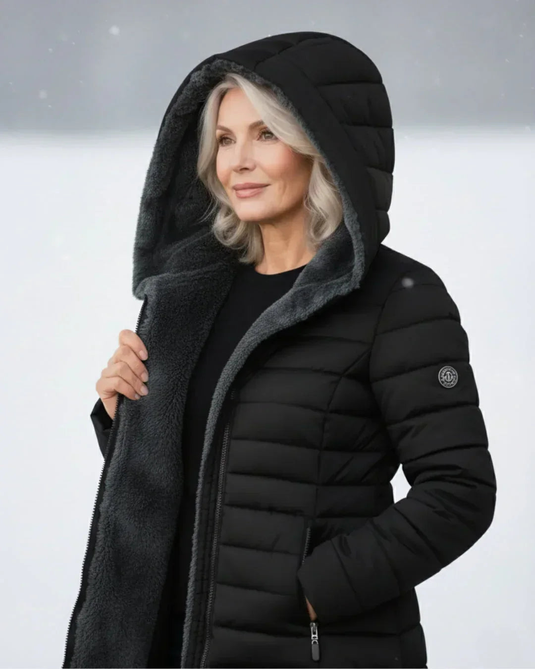 Gwen | Long Quilted Hooded Coat