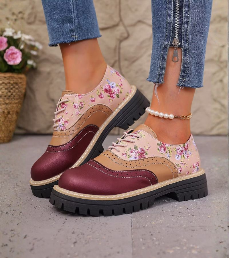 Ada | Floral Lace-Up Oxford Shoes