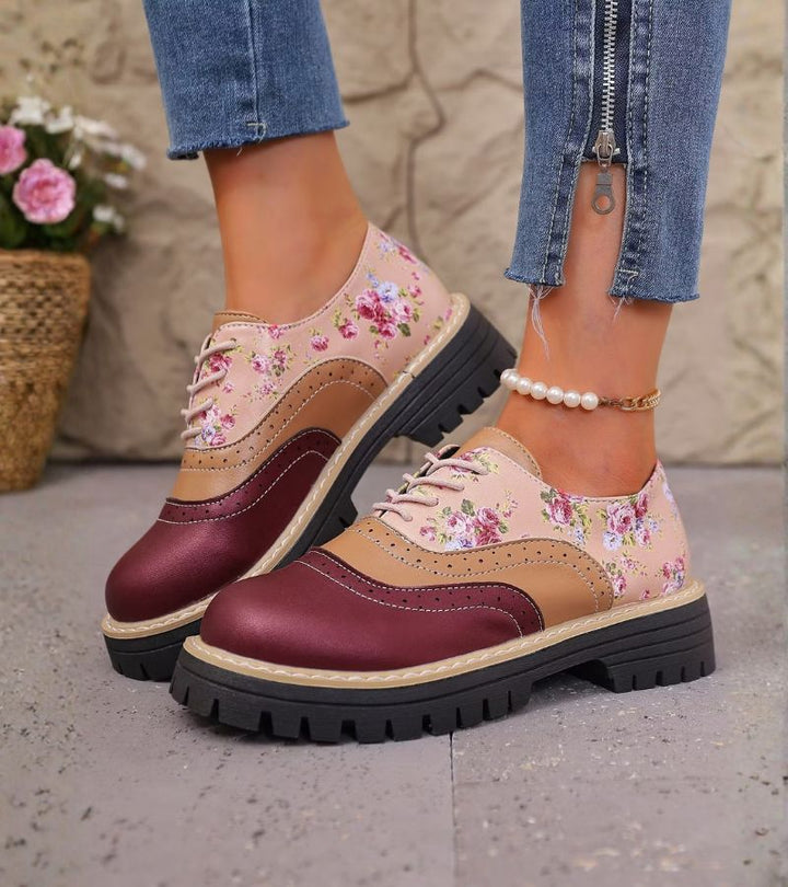 Ada | Floral Lace-Up Oxford Shoes