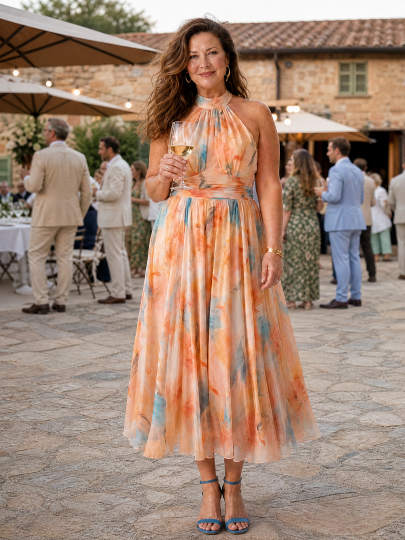 Elin™ Soft Halter Midi Dress