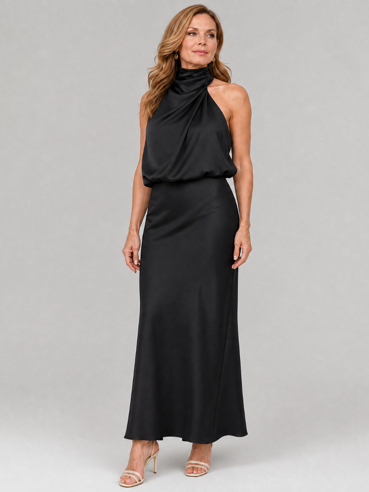 Nopal™ Sleeveless Draped Neck Midi Dress