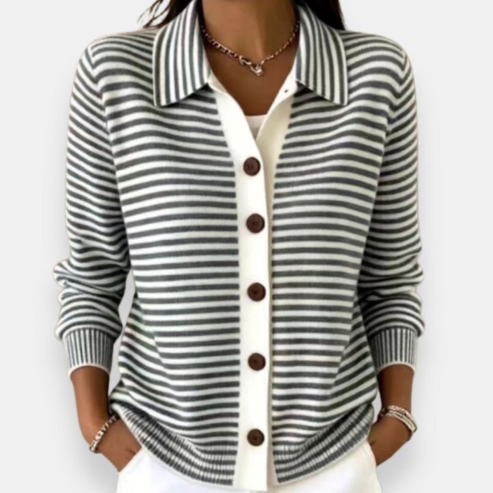 Nola | Striped Button Cardigan