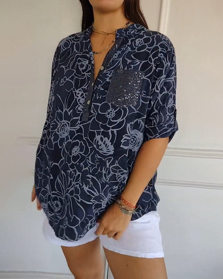 Sade – Floral Blouse with Relaxed Fit
