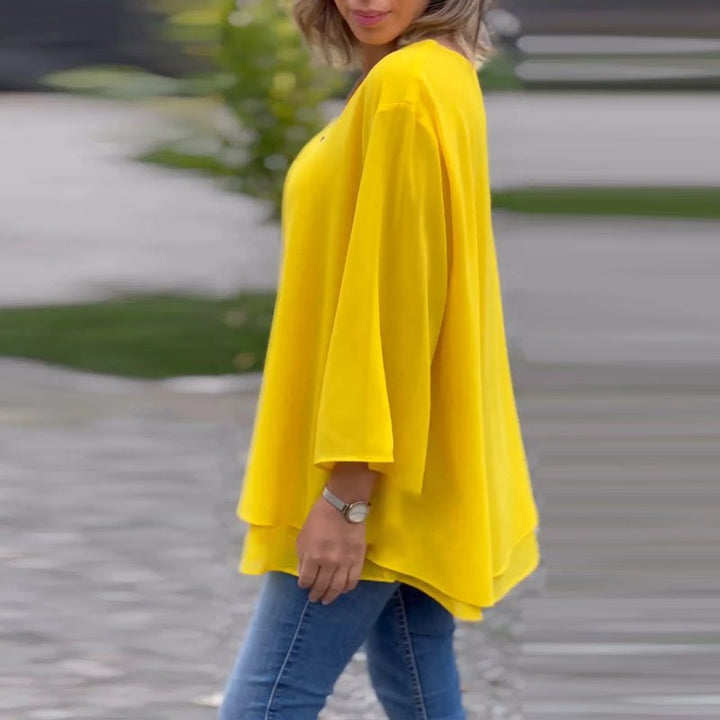 Lorelai – V-Neck Zipper Blouse