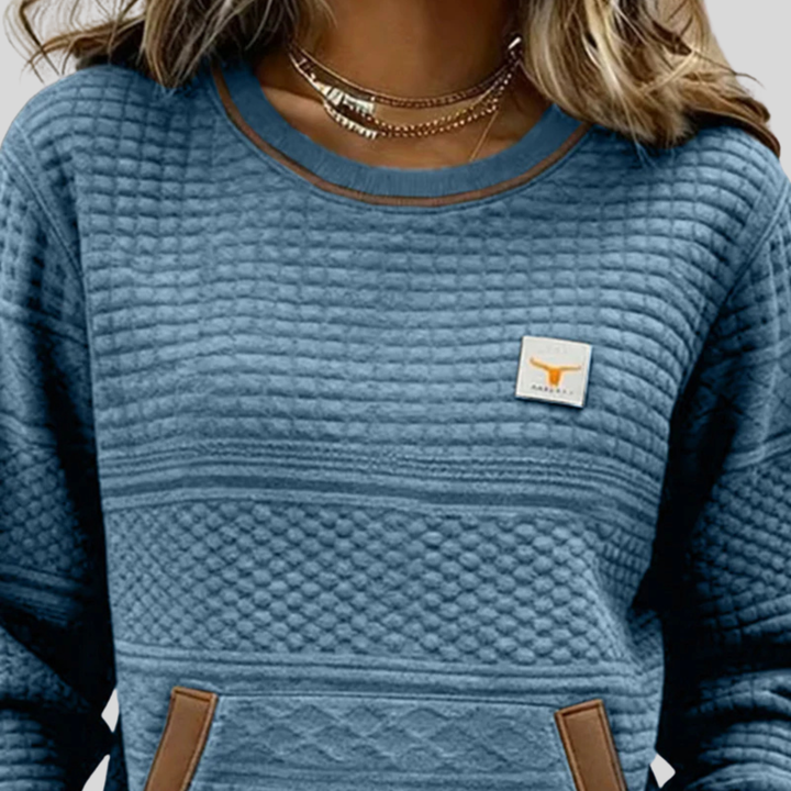 Noelle | Color Block Crew Neck Sweatshirt