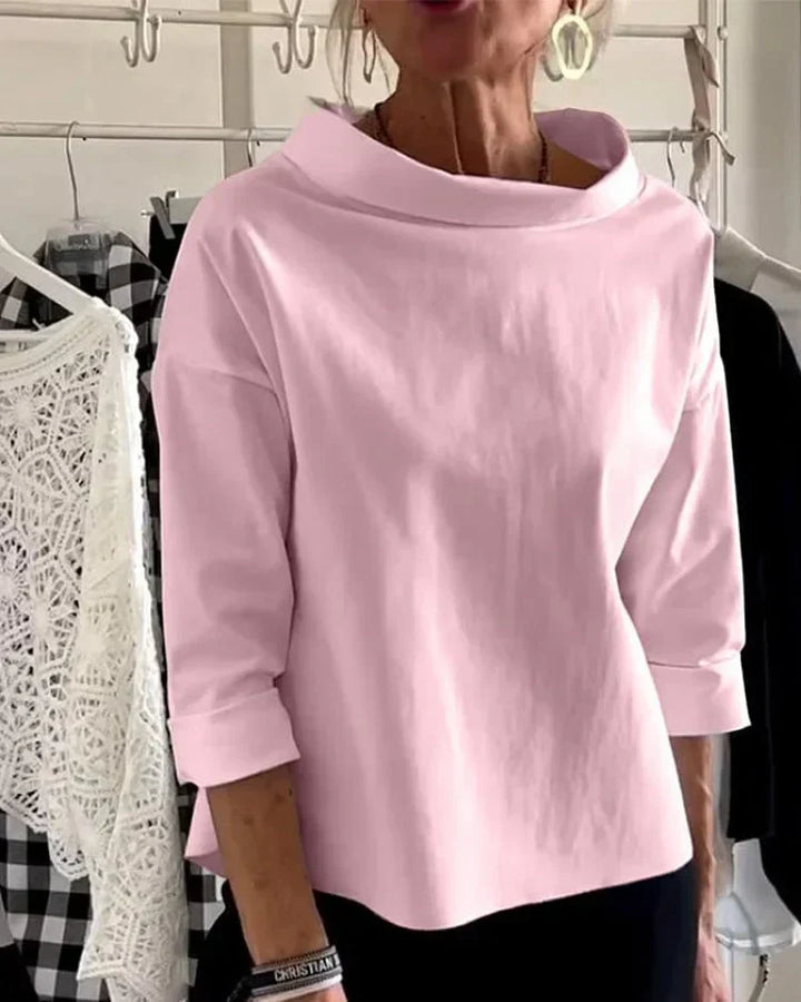 Brenda – Half Turtleneck Top with ¾ Sleeve