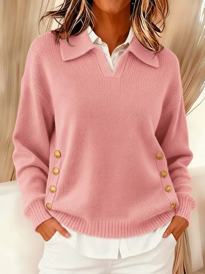 Erin | Polo Neck Sweater with Buttons