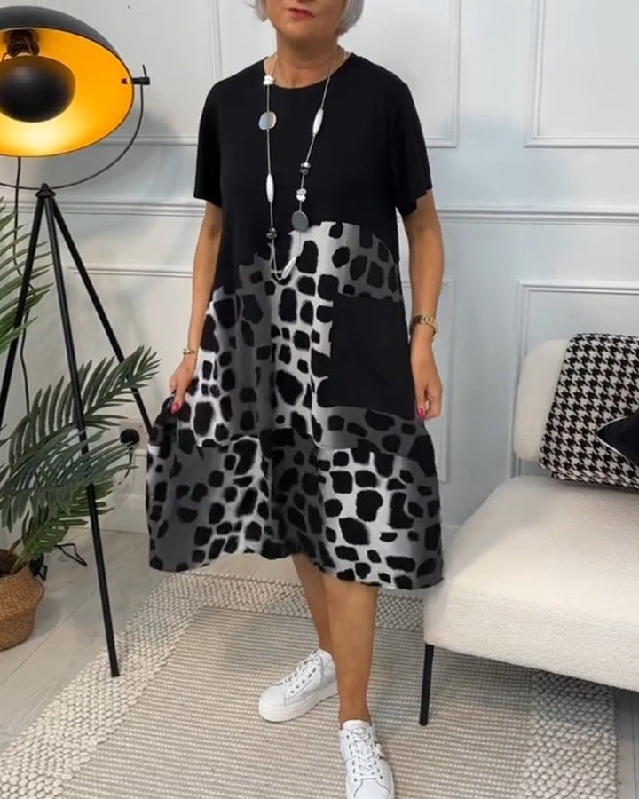 Cassandra – Printed Midi Dress with Pockets
