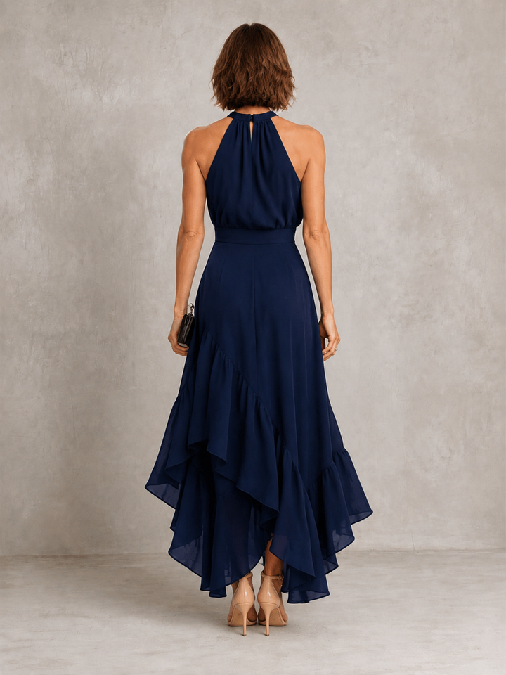 Chloe | Halter Ruffle Hem Dress