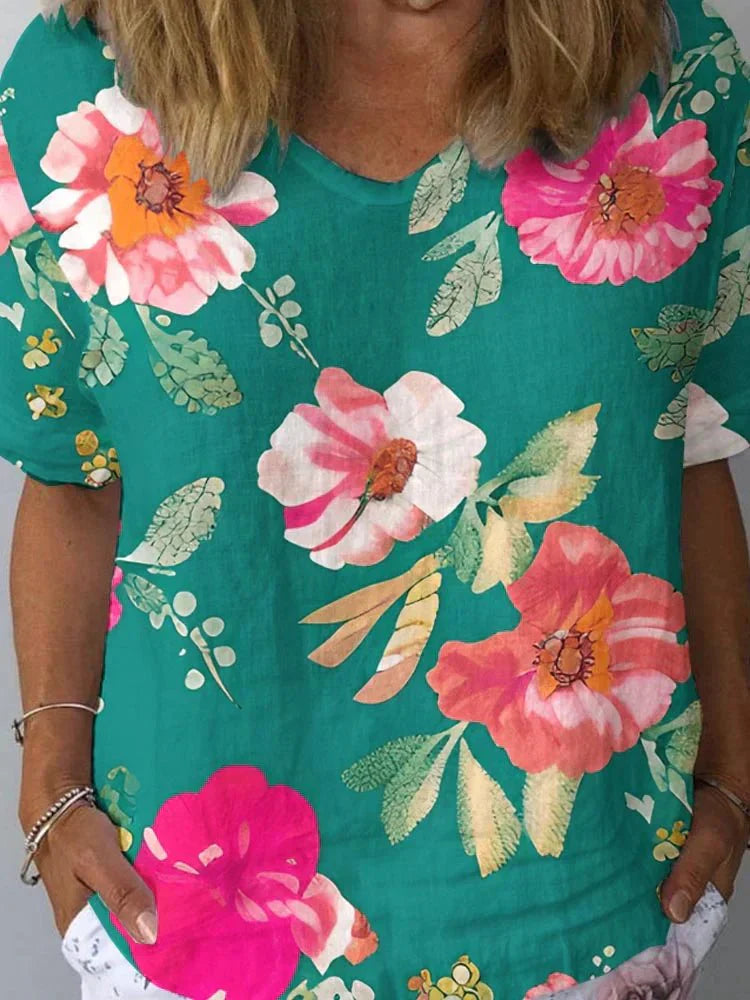 Maylee – Floral Round-Neck Top